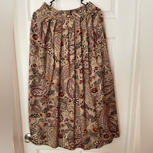 Vintage Kathie Lee Collection Women Pleated Skirt Beige Multicolor Size 10